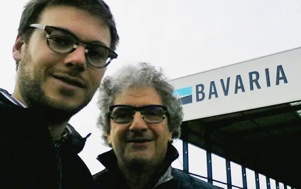 Alessandro Ganz and Maurizio Cossutti in front of Bavaria Shipyard
